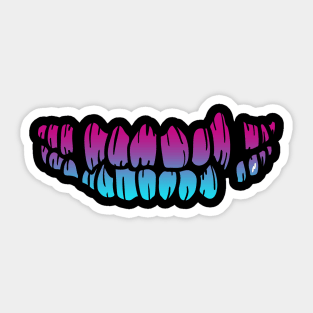 Cool Monster Mouth Teeth Vaporwave Sticker